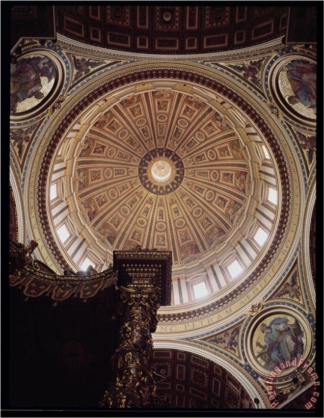 View of The Interior of The Dome Begun by Michelangelo in 1546 And Completed by Domenico Fontana painting - Michelangelo Buonarroti View of The Interior of The Dome Begun by Michelangelo in 1546 And Completed by Domenico Fontana Art Print