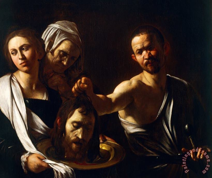 Salome Receives Head Of John The Baptist painting - Michelangelo Merisi da Caravaggio Salome Receives Head Of John The Baptist Art Print