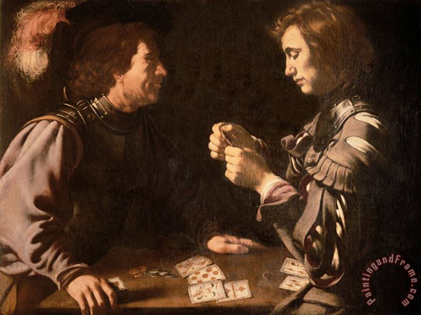 Michelangelo Merisi da Caravaggio The Gamblers Art Painting