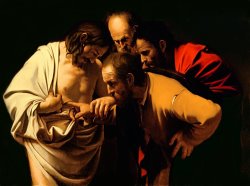 Michelangelo Merisi da Caravaggio - The Incredulity of Saint Thomas painting