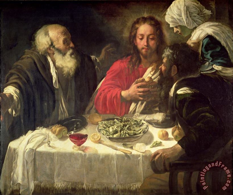 The Supper at Emmaus painting - Michelangelo Merisi da Caravaggio The Supper at Emmaus Art Print