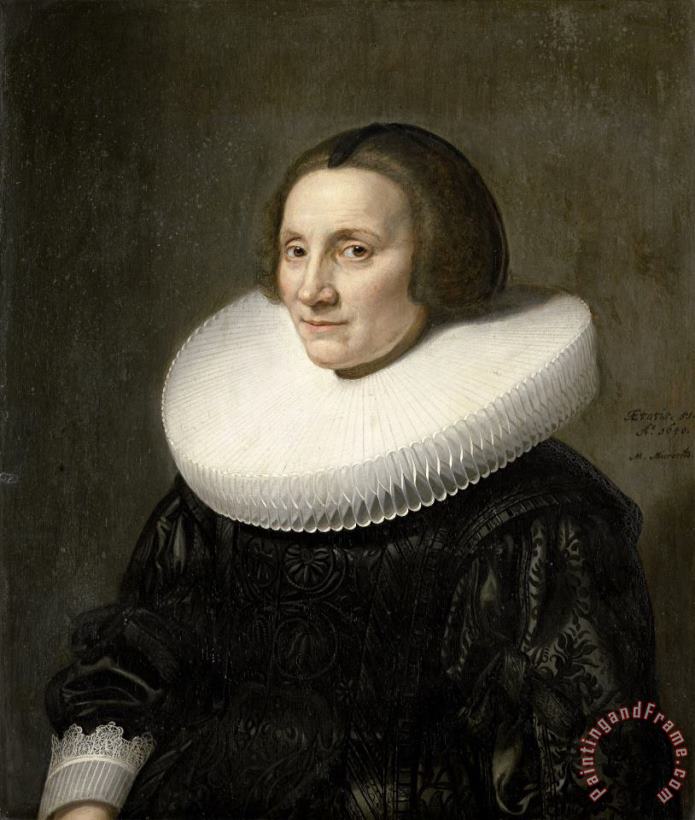 Portrait of Caecilia Van Beresteyn painting - Michiel Jansz. Van Mierevelt Portrait of Caecilia Van Beresteyn Art Print