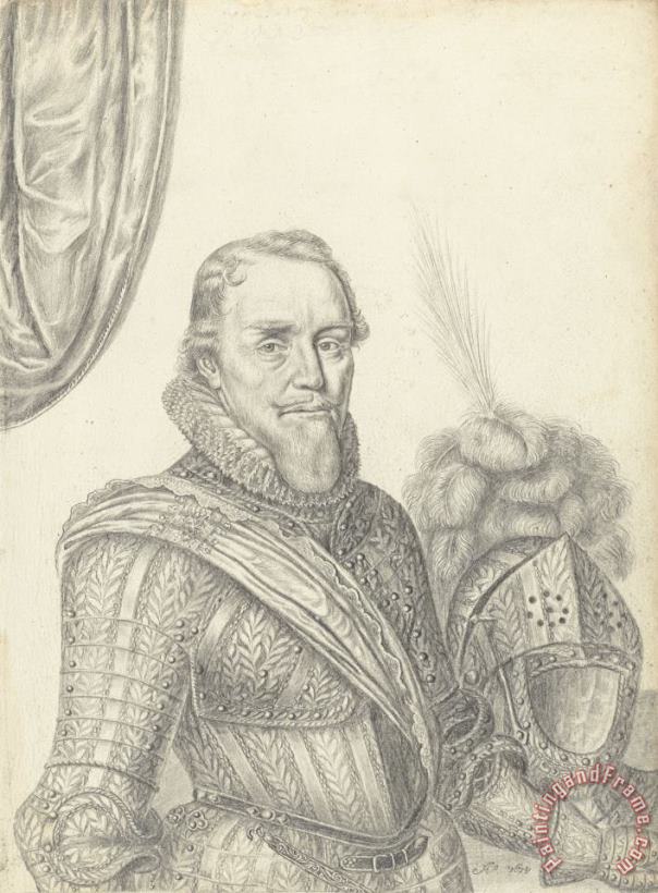Michiel Jansz. Van Mierevelt Portret Van Prins Maurits in Wapenrusting, Ten Halven Lijve Art Print