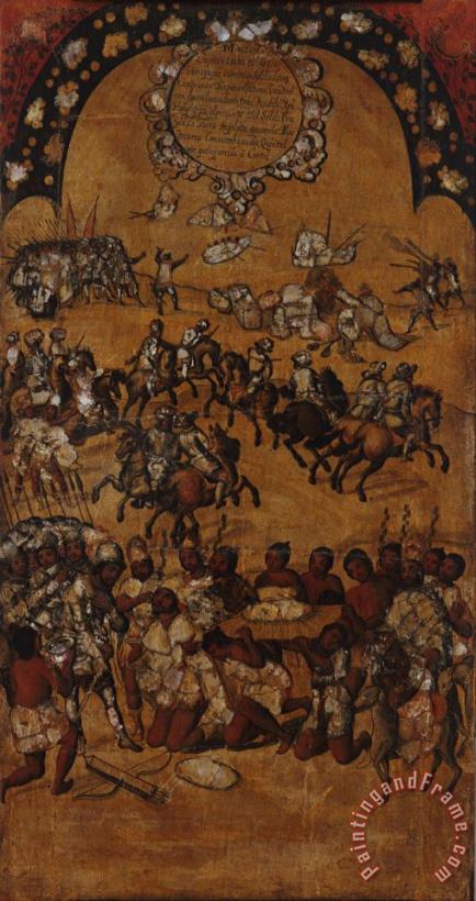 Miguel Gonzales The Conquest of Mexico. Tabla II Art Print