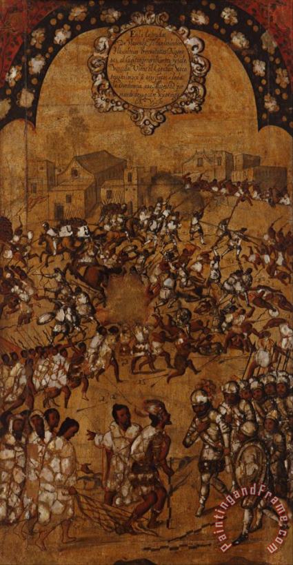 Miguel Gonzales The Conquest of Mexico. Tabla V Art Print
