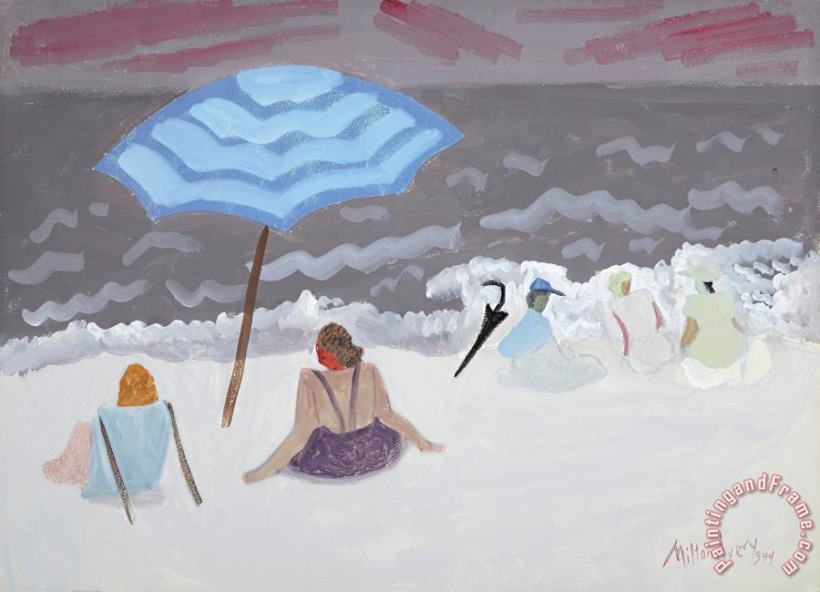 Milton Avery Dark Sea, Pale Beach, 1944 Art Painting