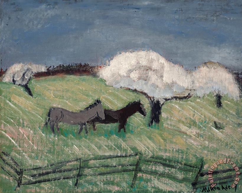 Milton Avery Horses And Blooming Trees, 1938 Art Painting