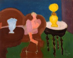 Milton Avery Interior with Yellow Lamp, 1949