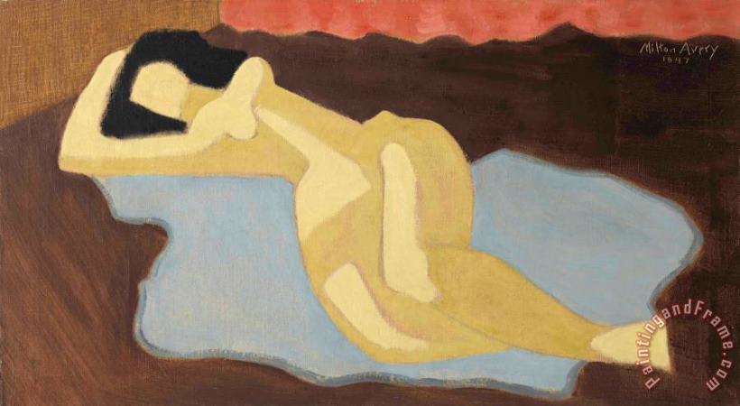 Milton Avery Sleeping Nude, 1947 Art Print