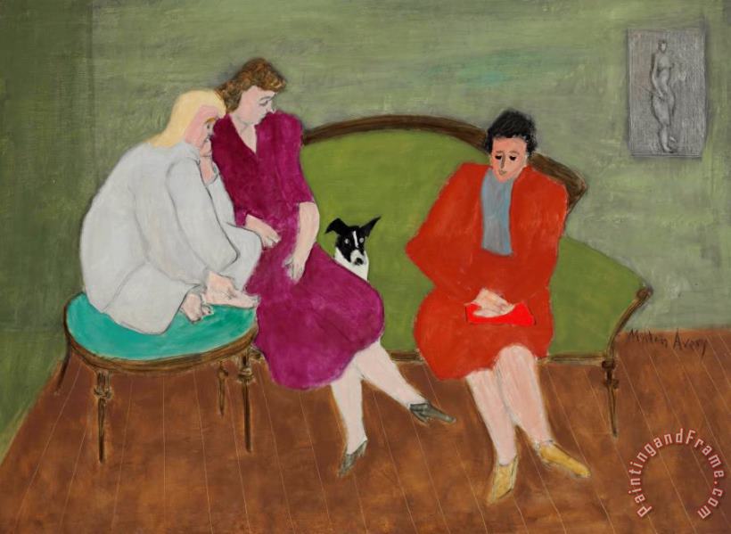 Three Figures And a Dog painting - Milton Avery Three Figures And a Dog Art Print