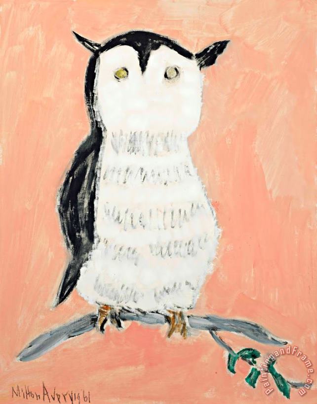 Milton Avery Yellow Eyed Owl, 1961 Art Painting