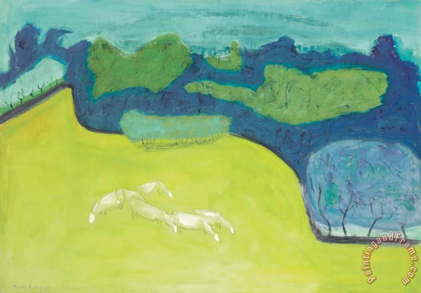 Yellow Meadow, 1955 painting - Milton Avery Yellow Meadow, 1955 Art Print