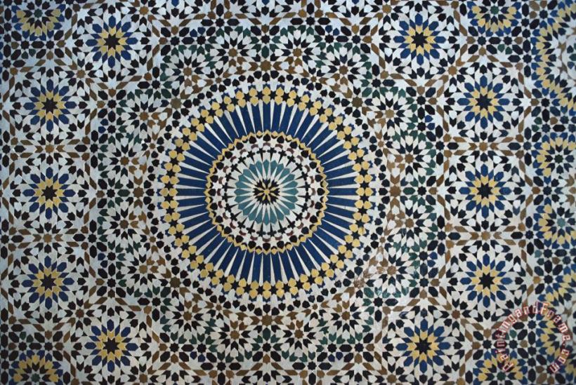 Moroccan School Kasbah Of Thamiel Glaoui Zellij Tilework Detail Art Painting