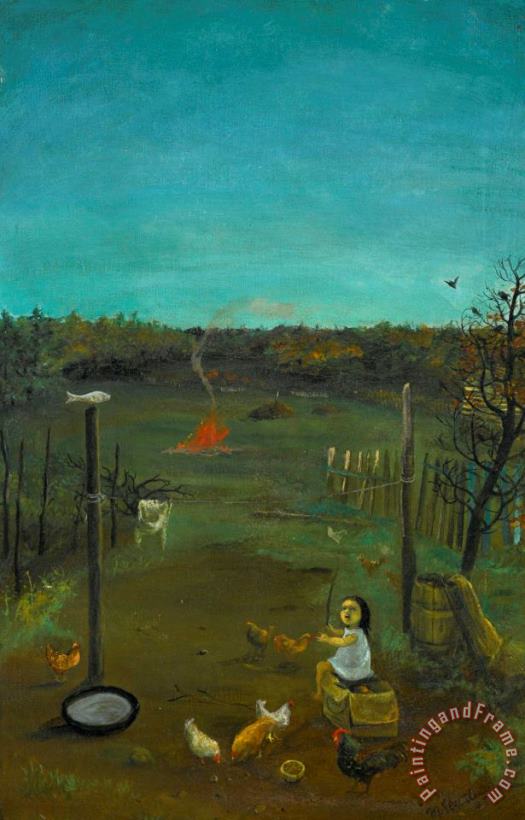 Farmyard (the World War) painting - Muriel Streeter Farmyard (the World War) Art Print