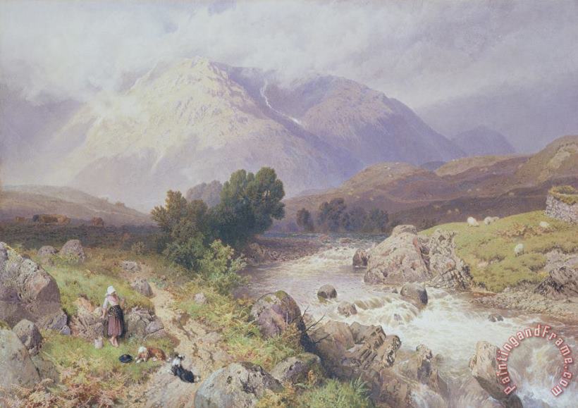 Highland Scene Near Dalmally Argyll painting - Myles Birket Foster Highland Scene Near Dalmally Argyll Art Print