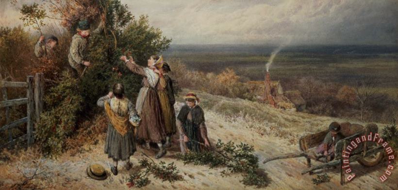 Holly Gatherers painting - Myles Birket Foster Holly Gatherers Art Print