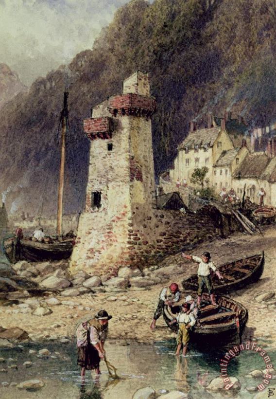Lynmouth in Devonshire painting - Myles Birket Foster Lynmouth in Devonshire Art Print