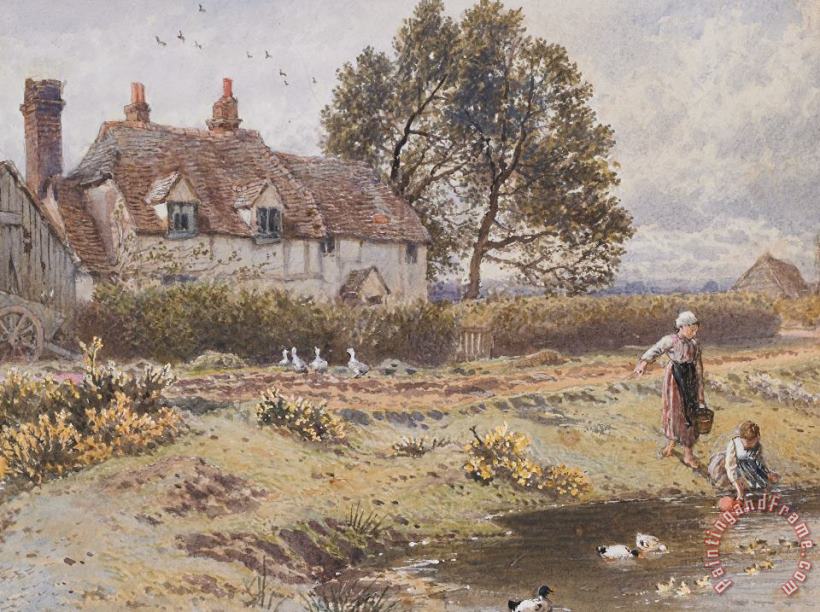 On The Common Hambledon Surrey painting - Myles Birket Foster On The Common Hambledon Surrey Art Print