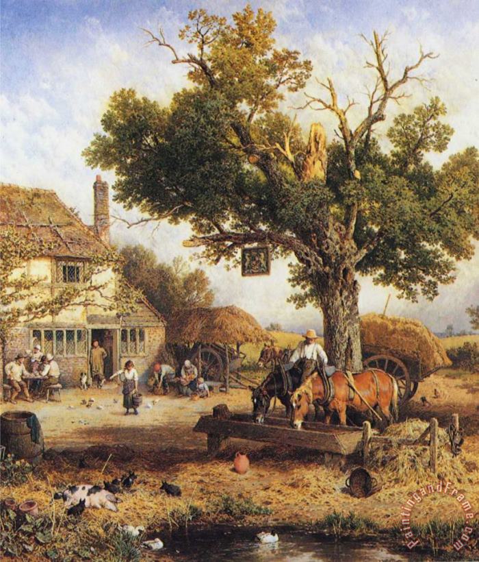 The Country Inn painting - Myles Birket Foster, R.w.s The Country Inn Art Print