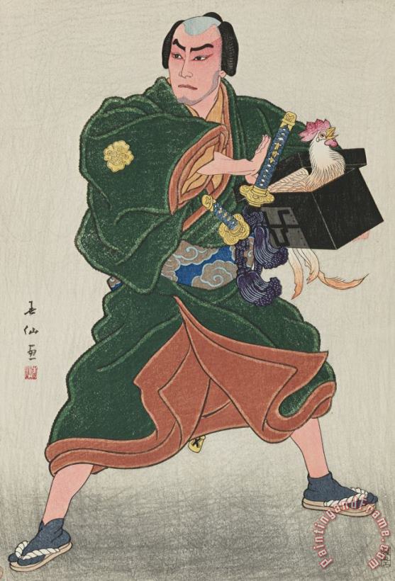 Natori Shunsen The Actor Ichikawa Sandanji II As Sukune Taro From The Scene Domyoji Art Painting