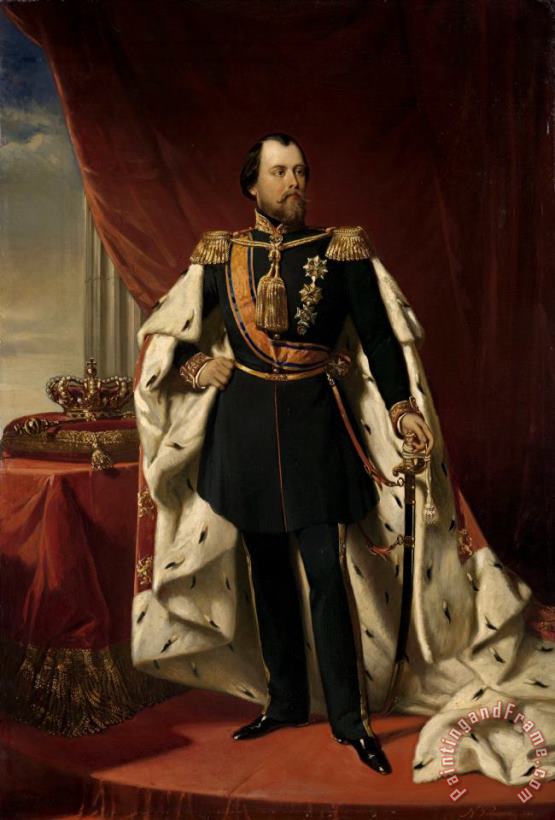 Portrait of William Iii, King of The Netherlands painting - Nicolaas Pieneman Portrait of William Iii, King of The Netherlands Art Print