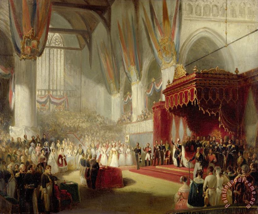 Nicolaas Pieneman The Inauguration of King William II in The Nieuwe Kerk in Amsterdam on 28 November 1840 Art Print