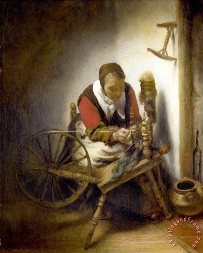 The Spinner, a Niddy Noddy Hanging on The Wall painting - Nicolaes Maes The Spinner, a Niddy Noddy Hanging on The Wall Art Print