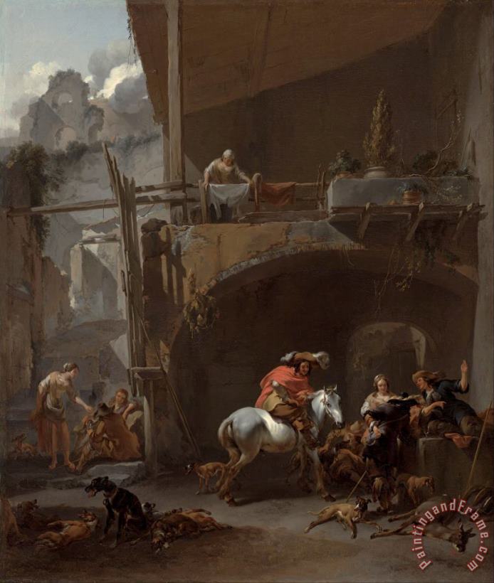 The Return From The Hunt painting - Nicolaes Pietersz Berchem The Return From The Hunt Art Print