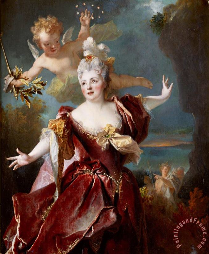 Nicolas de Largilliere Portrait De La Comedienne Marie Anne De Chateauneuf, Dite Mlle Duclos (1664 1747), Dans Le Role D'ariane Art Painting
