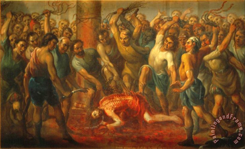 The Flagellation painting - Nicolas Enriquez The Flagellation Art Print