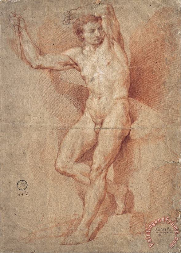 Nicolas Guibal Standing Male Nude Art Painting