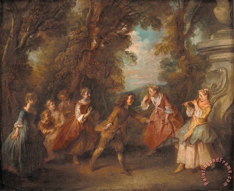 Children at Play in The Open painting - Nicolas Lancret Children at Play in The Open Art Print