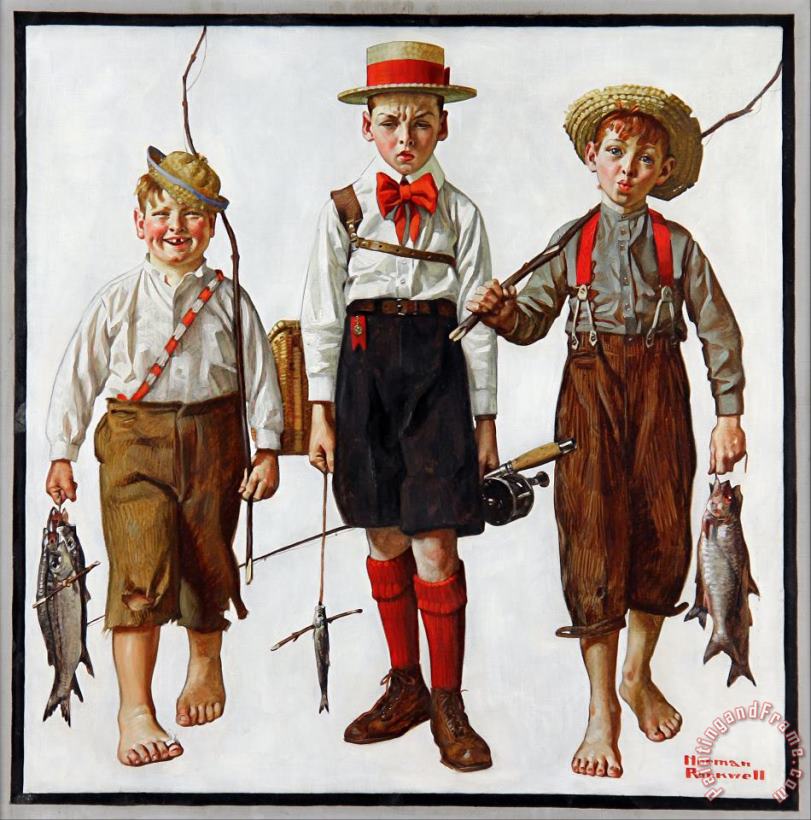 Norman Rockwell Catch The 1919 Art Painting