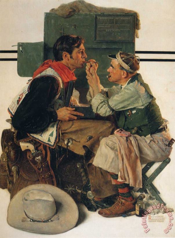 Gary Cooper As The Texan 1930 painting - Norman Rockwell Gary Cooper As The Texan 1930 Art Print