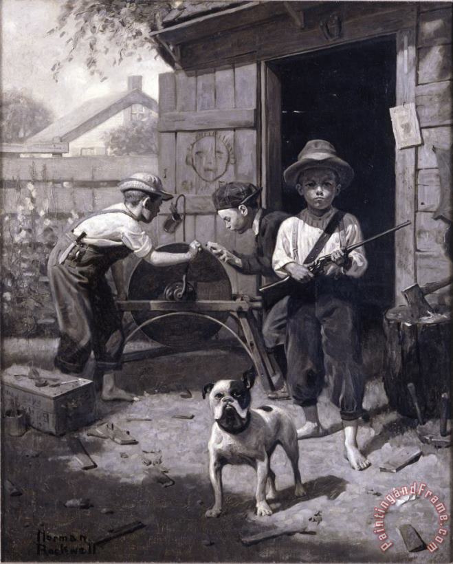 Norman Rockwell Slim Finnegan 1916 Art Painting