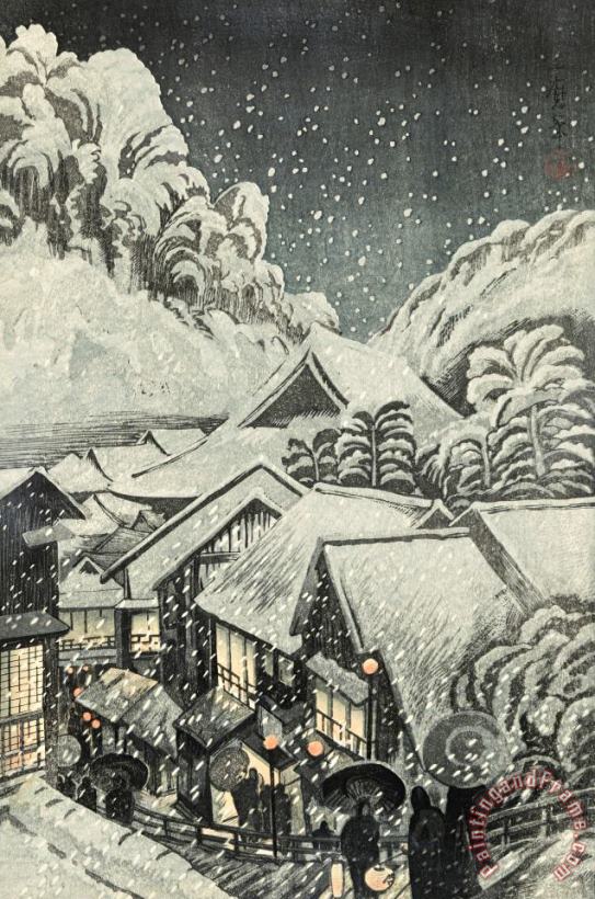 Yufuku Hot Spring, Iwami Province (yufuku Onsen) painting - Oda Kazuma Yufuku Hot Spring, Iwami Province (yufuku Onsen) Art Print