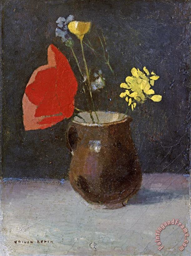 A Pitcher of Flowers painting - Odilon Redon A Pitcher of Flowers Art Print