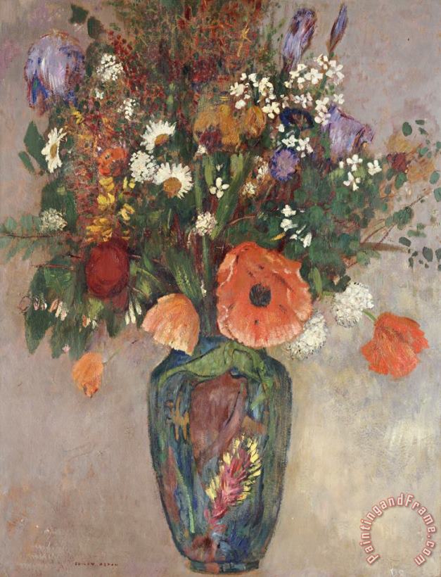 Odilon Redon Bouquet Of Flowers In A Vase Art Painting