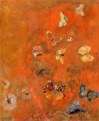 Odilon Redon - Evocation of Butterflies painting
