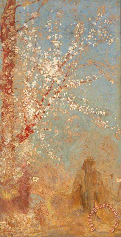Odilon Redon Figure Under a Blossoming Tree Art Painting