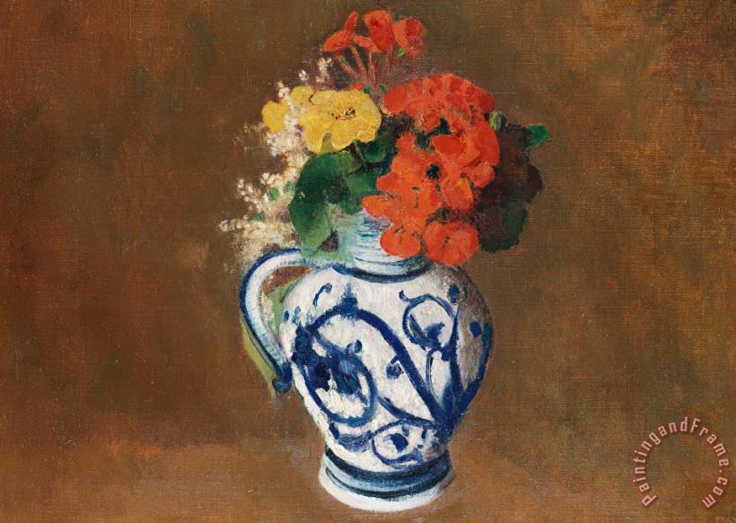 Odilon Redon Flowers In A Blue Vase Art Print