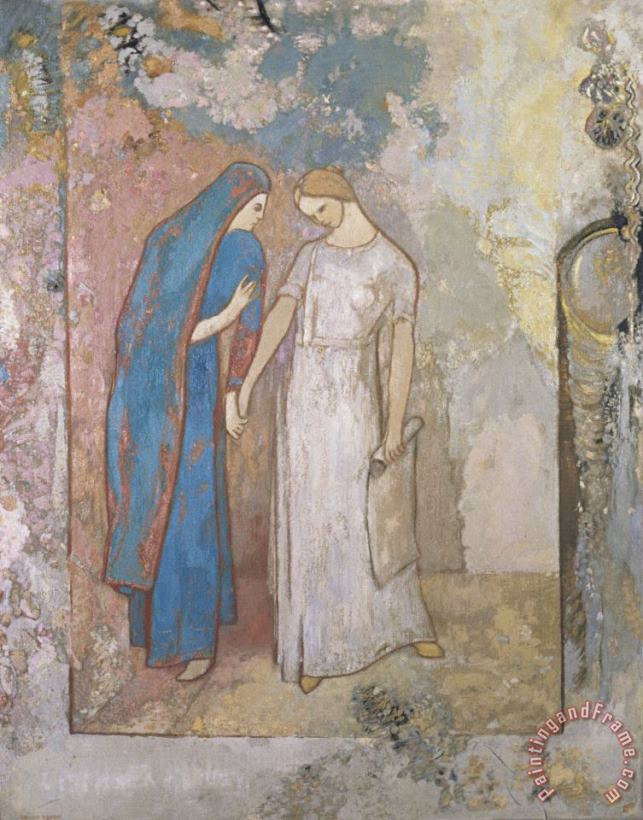 Odilon Redon Initiation to Study—two Young Ladies Art Painting