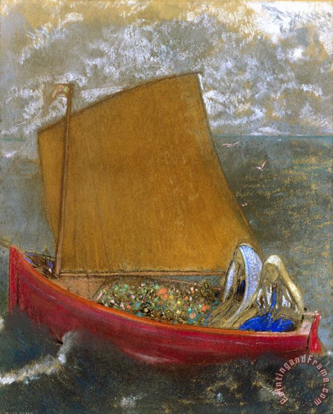 La Voile Jaune (the Yellow Sail) painting - Odilon Redon La Voile Jaune (the Yellow Sail) Art Print