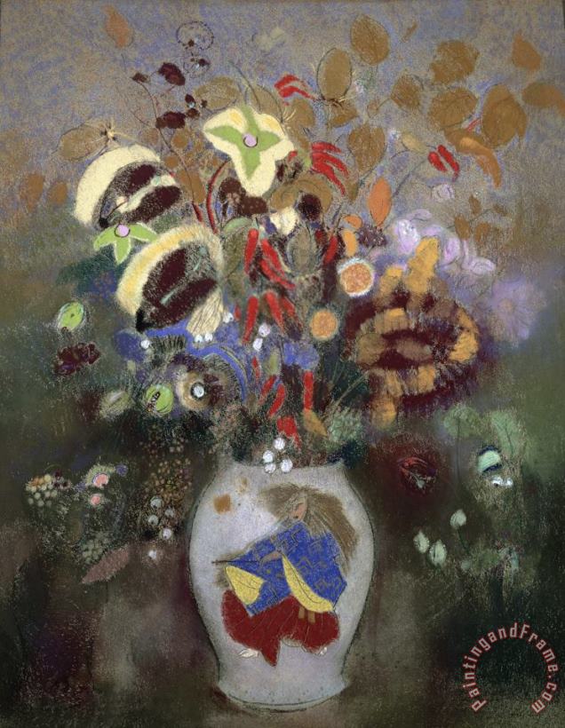 Odilon Redon Still Life of a Vase of Flowers Art Print