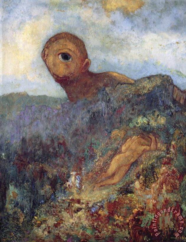 The Cyclops painting - Odilon Redon The Cyclops Art Print