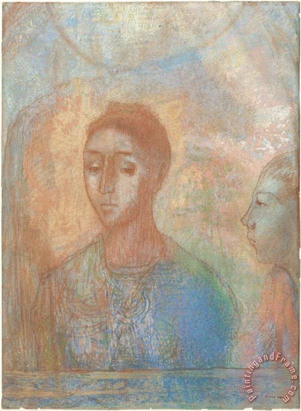 Odilon Redon Woman And Child (mujer Y Nino) Art Print