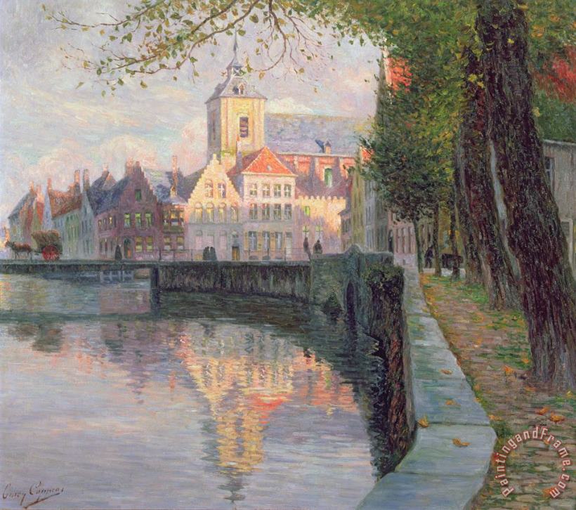 Omer Coppens Autumn in Bruges Art Painting