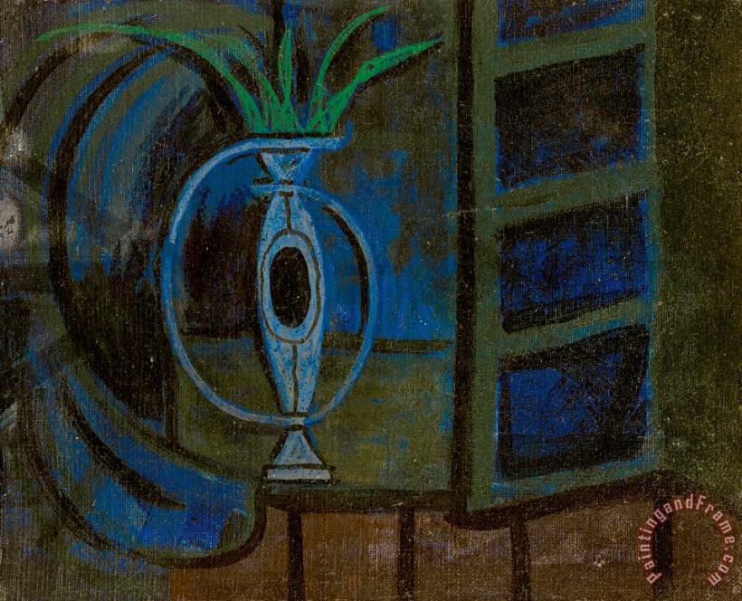 Oscar Dominguez Vase Devant La Fenetre Art Painting