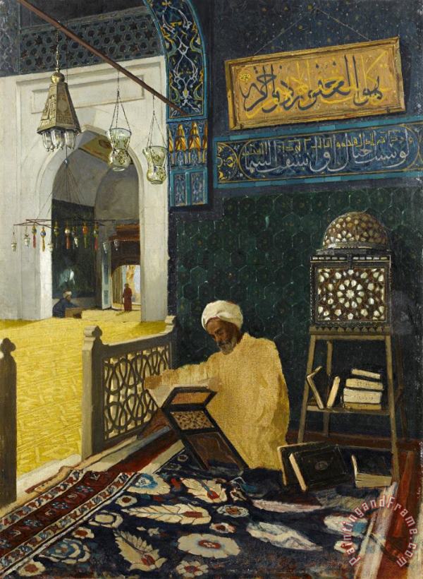 Osman Hamdi Bey Kur'an Tilaveti , Reciting The Quran Art Painting