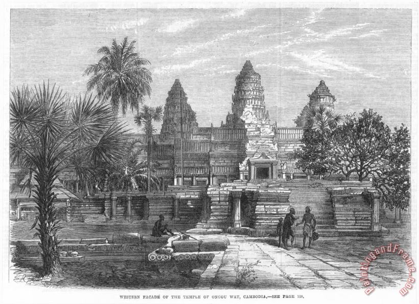Angkor Wat, Cambodia, 1868 painting - Others Angkor Wat, Cambodia, 1868 Art Print